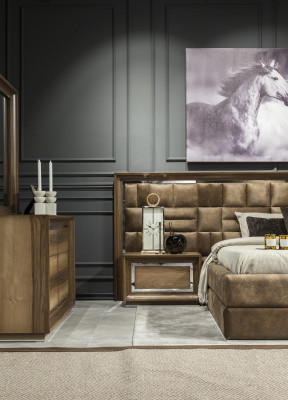 Lussuoso comodino tavolino da notte camera da letto comodini marrone loft moderno