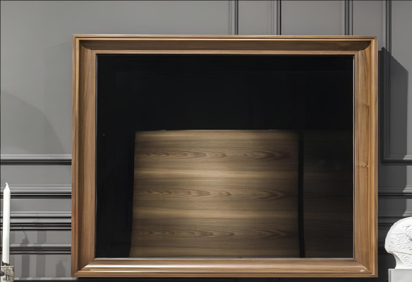 Set da pranzo 9 pezzi con tavolo, sedie, credenza e specchio