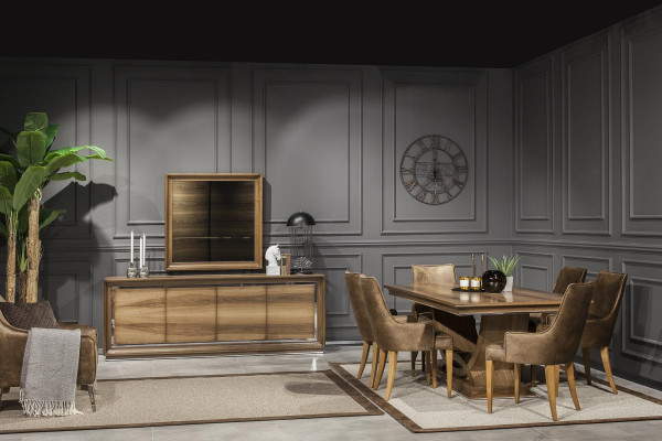 Poltrona di lusso imbottita sedie loft designer mobili marrone sedia in pelle da cucina