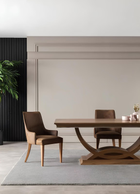 Set da pranzo di lusso con tavolo e sedie, credenza, tavolo 7 pezzi