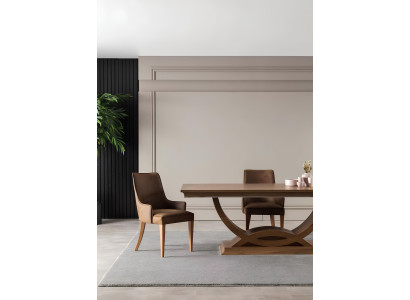 Set da pranzo di lusso con tavolo e sedie, credenza, tavolo 7 pezzi