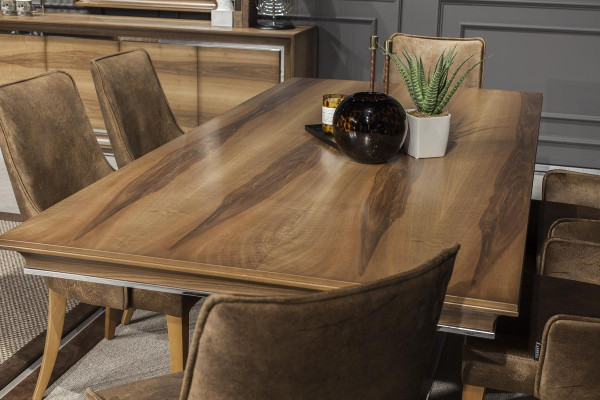 Tavolo da pranzo di lusso 207x101cm Tavolo elegante per sala da pranzo Tavolo in legno Mobili