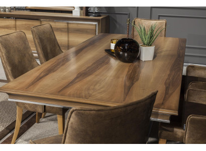 Tavolo da pranzo di lusso 207x101cm Tavolo elegante per sala da pranzo Tavolo in legno Mobili