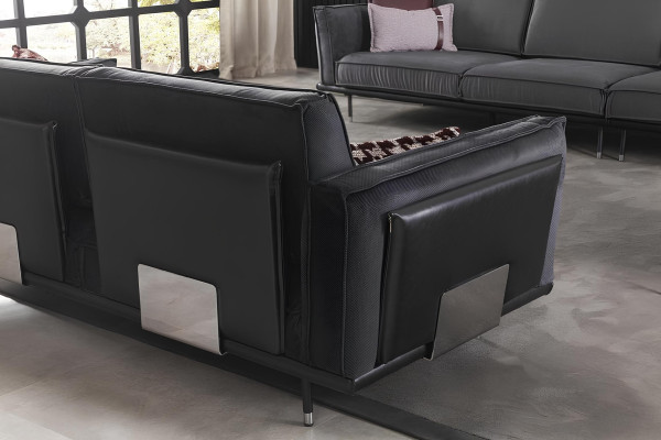 Mobili in stile italiano set di divani divano grigio cuscini loft 3 pz.