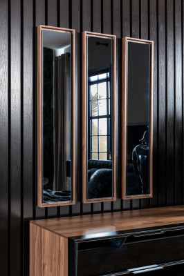 Set di 3 specchi di lusso con cornice marrone