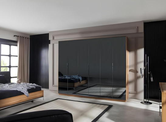 Set completo di mobili per camera da letto con letto, comodini e armadio 4 pezzi.