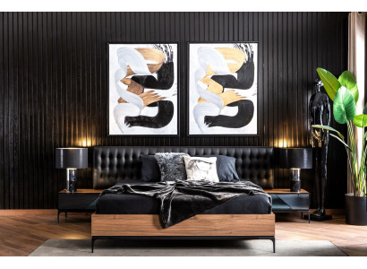 Set completo di mobili per camera da letto con letto, comodini e armadio 4 pezzi.