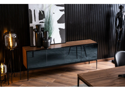 Comò con porte a specchio marroni Stile moderno con spazio di archiviazione Comò Sideboard