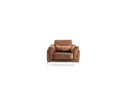 Poltrona in stile moderno marrone, imbottita, lussuosa, comoda, singola