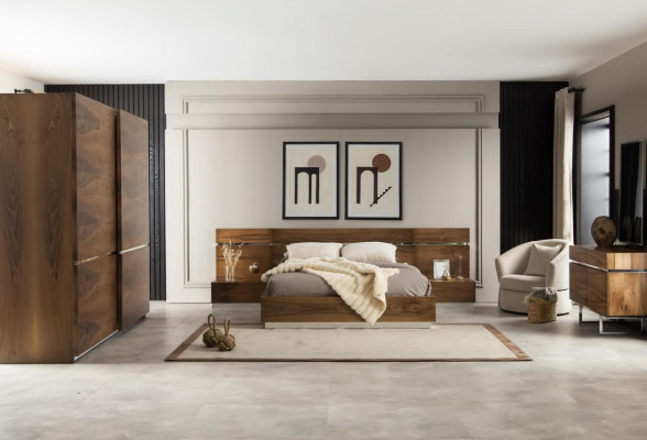 Set camera da letto completo armadio comodini letto 4 pezzi