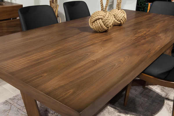 Set da pranzo 9 pezzi con tavolo, sedie e mobile