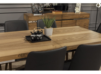 Set da pranzo 9 pezzi con tavolo, sedie e mobile