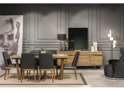 Poltrona di lusso in pelle, sedie imbottite, mobili di design loft neri per cucina