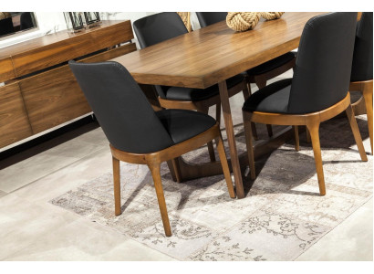 Poltrona di lusso in pelle, sedie imbottite, mobili di design loft neri per cucina