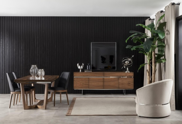 Sideboard + Specchio in acciaio inossidabile Comò Spazio di archiviazione Lussuoso Pratico Lowboard
