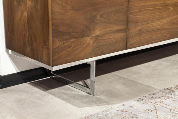 Sideboard + Specchio in acciaio inossidabile Comò Spazio di archiviazione Lussuoso Pratico Lowboard