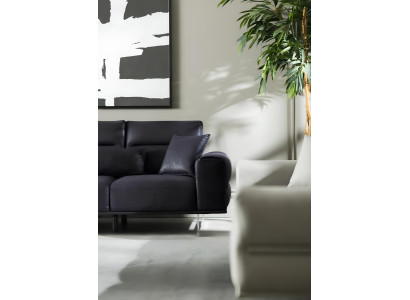 Divano design morbido mobili lusso tre posti divani neri