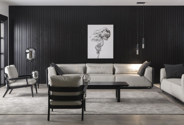 Poltrona di lusso poltrona singola relax con telaio nero