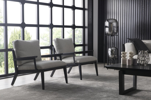 Poltrona di lusso poltrona singola relax con telaio nero