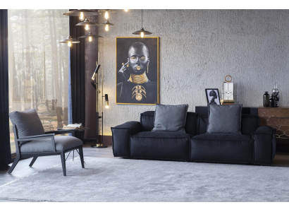 Set 2 pezzi Divano + Poltrona Medio-morbido comodo Stile moderno Lussuoso Nuovo