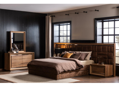 Comò marrone in stile moderno + specchio con pratica conservazione