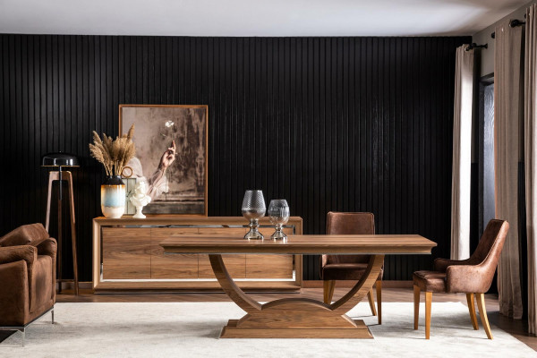Comò marrone buffet armadio mobili sideboard 218cm