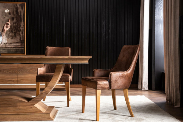 Poltrona di lusso imbottita sedie loft designer mobili neri sedia da cucina in pelle