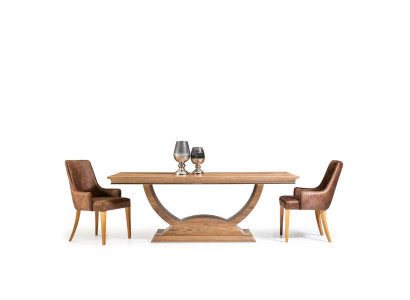 Tavolo da pranzo tavolo in legno marrone tavolo a colonna set da pranzo con 4 sedie