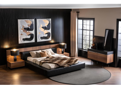 Set camera da letto di lusso con comodino, armadio, tavolino e letto 6 pezzi