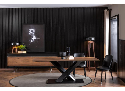 Tavolo da cucina a colonna di lusso in stile moderno tavolo marrone 208x92cm