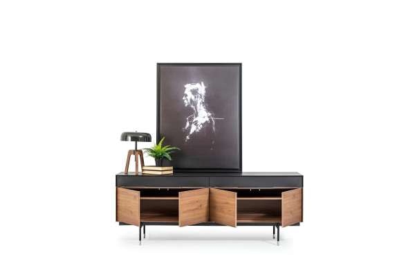 Comò Sideboard Armadio Credenza Comodini Armadi 208cm Mobili Legno