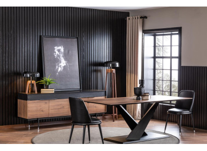 Comò Sideboard Armadio Credenza Comodini Armadi 208cm Mobili Legno