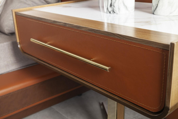 Comodino pratico con spazio di stoccaggio in marrone in stile moderno nuovo