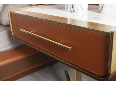 Comodino pratico con spazio di stoccaggio in marrone in stile moderno nuovo