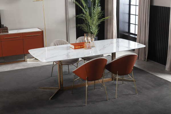 Tavolo da pranzo di lusso mobili di design italiano con 4 sedie