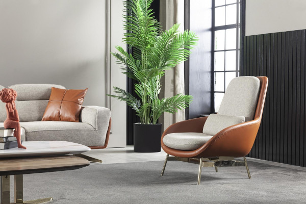 Poltrona da soggiorno Sessel Relax sedie Club Lounge mobili marrone divano