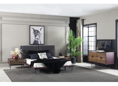 Comodino di lusso marrone per camera da letto, comodini loft, console moderna