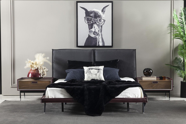 Comodino di lusso marrone per camera da letto, comodini loft, console moderna