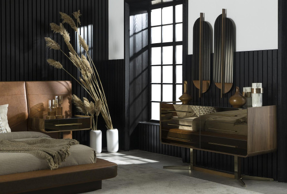 Comò con specchio Moderno Comò con specchio Lusso design moderno Camera da letto