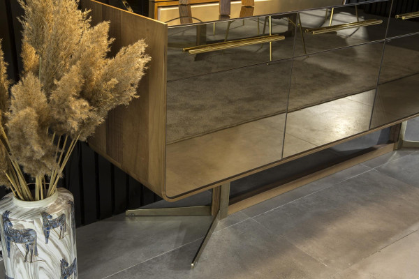 Mobile Sideboard Console Specchio Armadio Lowboard con frontali specchiati