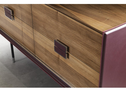 Mobile sideboard viola in legno 141 cm con pelle