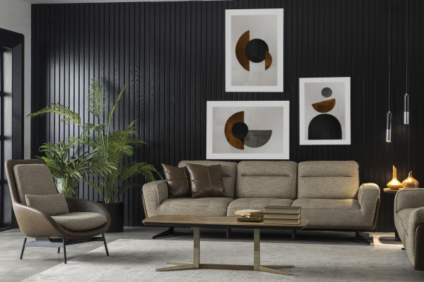 Poltrona da soggiorno reclinabile Club Lounge mobili marrone