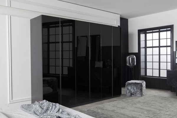 Armadio 264cm Armadi Mobili Camera da Letto Armadio in Legno Nero