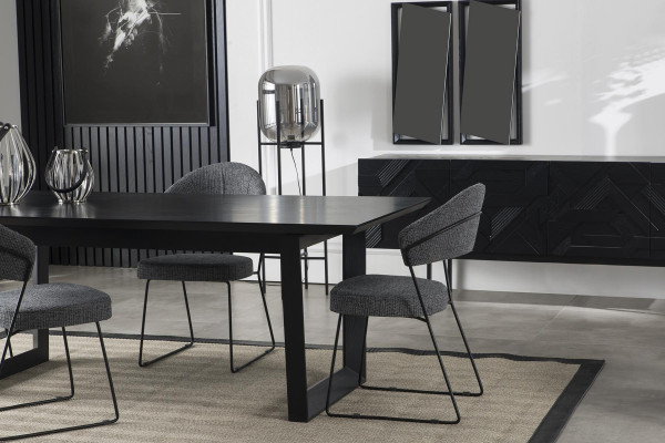Set da pranzo con tavolo e 4 sedie imbottite 5 pezzi