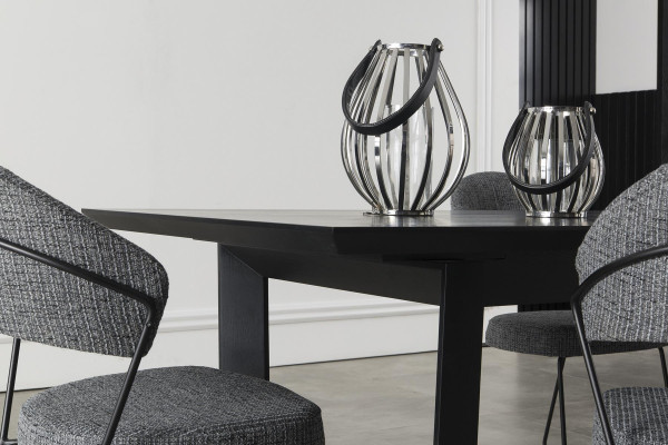Set da pranzo con tavolo e 4 sedie imbottite 5 pezzi