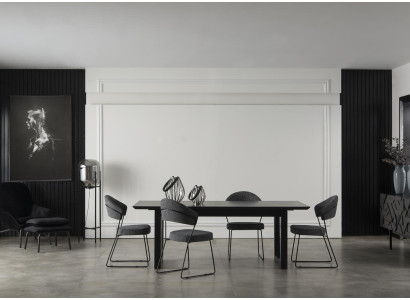 Poltrona di lusso imbottita design loft grigia in pelle per cucina