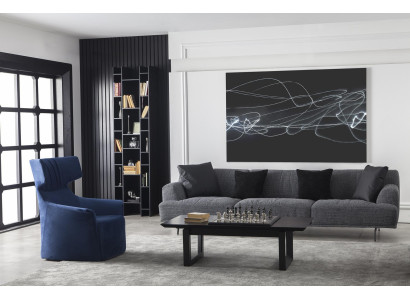 Poltrona blu singola stile moderno medio morbido lussuoso mobili