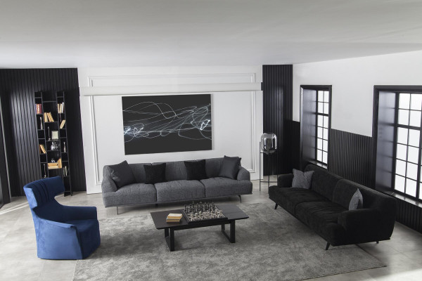 Poltrona blu singola stile moderno medio morbido lussuoso mobili