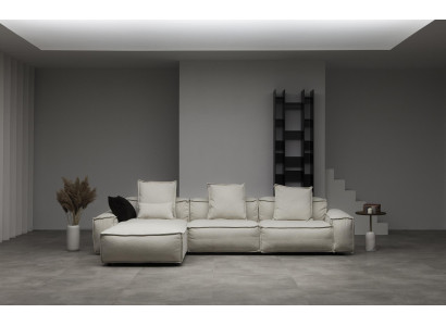 Divano angolare imbottito in stile country moderno