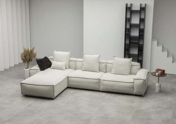Divano angolare imbottito in stile country moderno